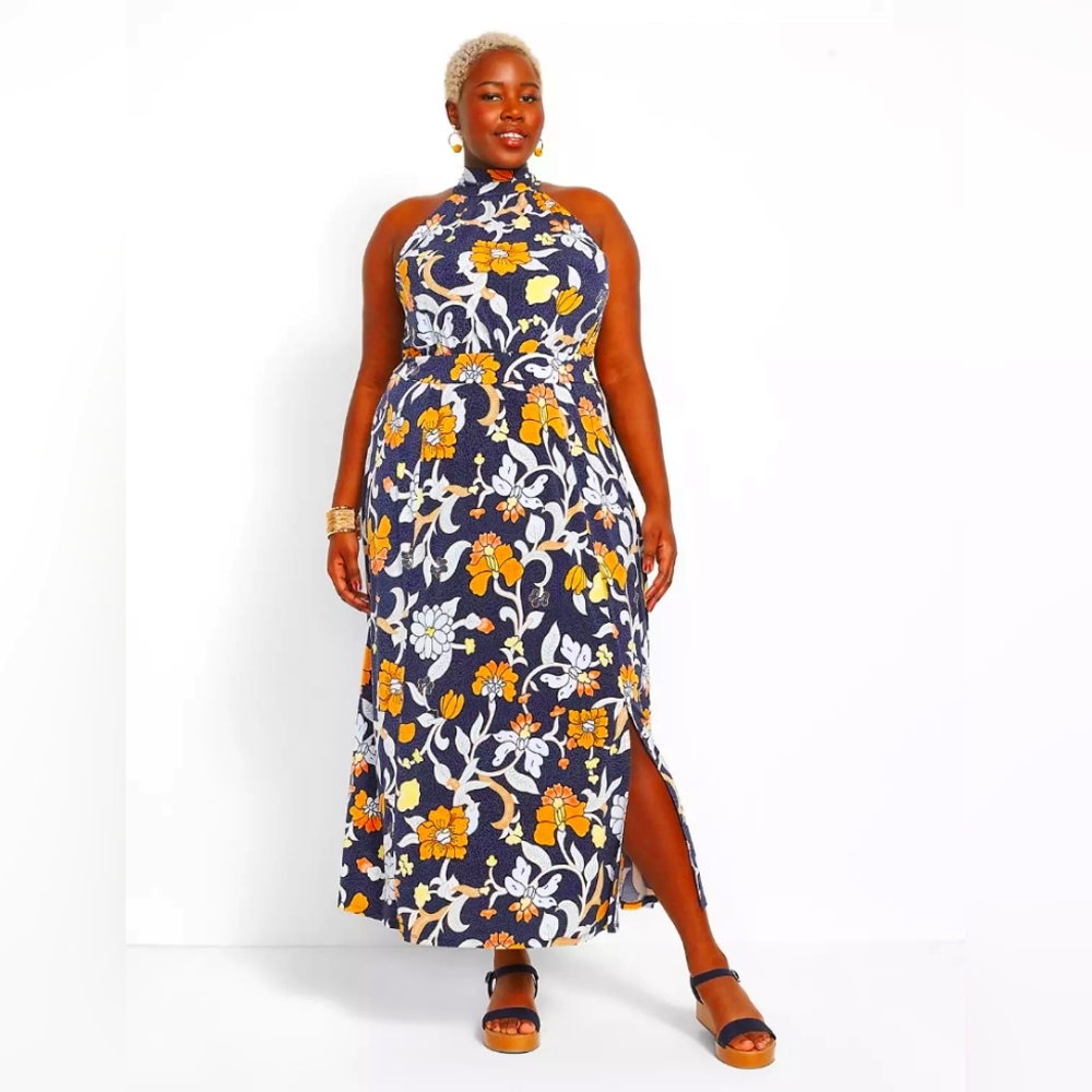 Lane Bryant Tie Halter Maxi NWT